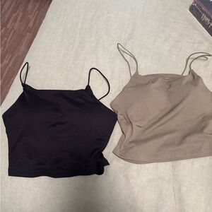 SHEIN Black and Tan Camisole Tops